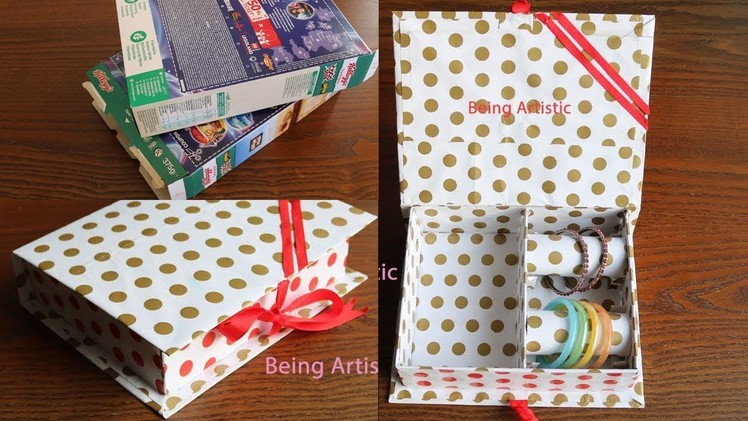 DIY - Paper Jewelry Box - Best out of Waste Cereal Box