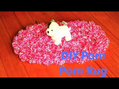DIY Pom pom rug- How to make a pom pom floor mat