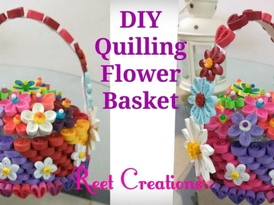 DIY Quilling flower Basket. Home Decor Ideas
