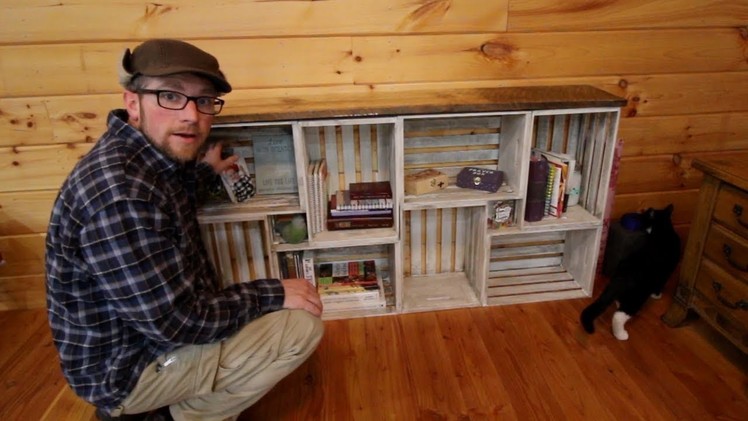 DIY Rough Saw Lumbah Wood Crate BookShelf Top