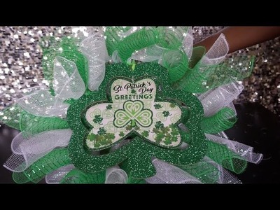 DIY:  St. Patrick's Day Deco Mesh Wreath || Dollar Tree