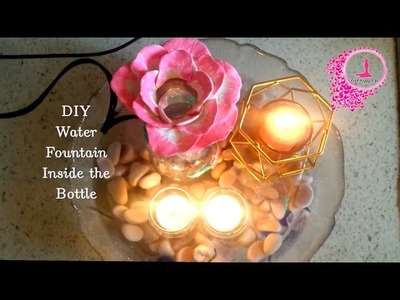 DIY Tabletop "Inside the Bottle" Water fountain.  Home Decor. (Under $10)