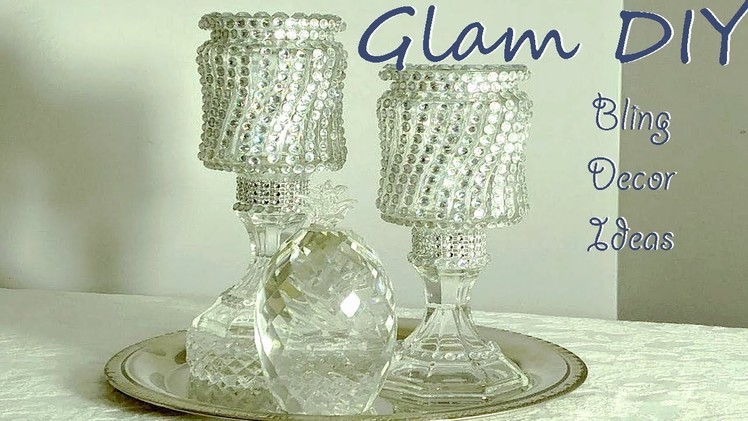 Dollar Tree DIY Glam Bling Candle Holders
