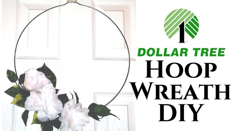 Dollar Tree DIY Spring Hoop Wreath using Coffee Filter Flowers (2018)