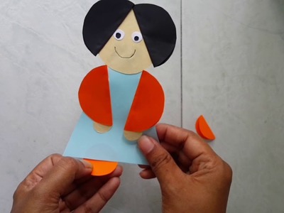 Easy paper doll making idea for kids