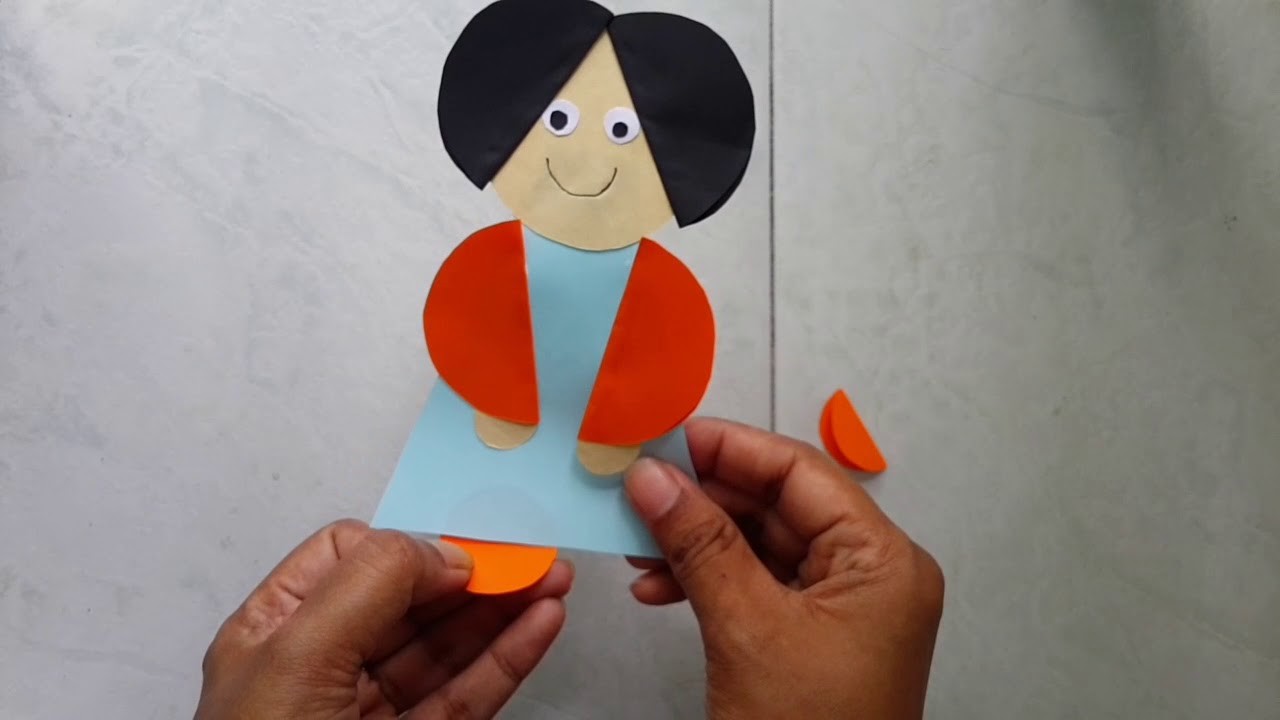 Easy paper doll making idea for kids