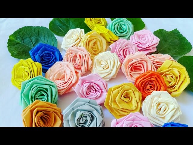 Easy paper roses. How to make paper roses. Paper rose by KovaiCraft