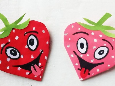 Easy Paper Strawberry bookmarks