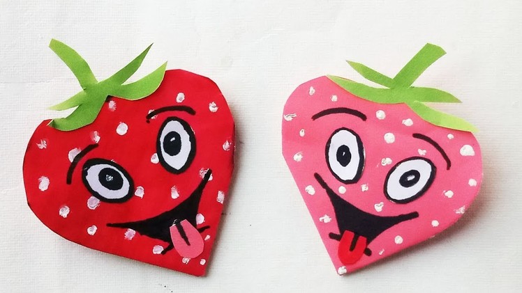 Easy Paper Strawberry bookmarks