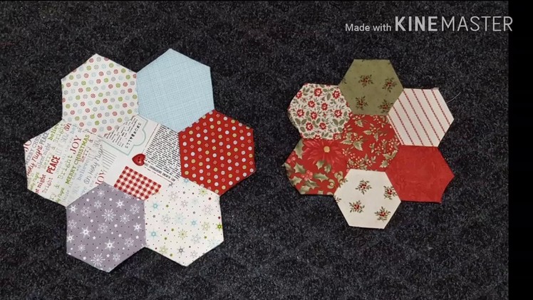 English paper piecing with fabric glue