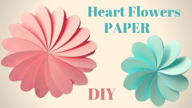 Heart Flowers paper. flower for wall backdrop decoration - Hand made