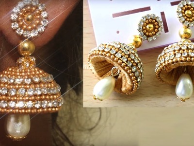 How to make Bridal Jhumkas with Silk Thread || New Silk THread humkas Designs 2018 || DIY