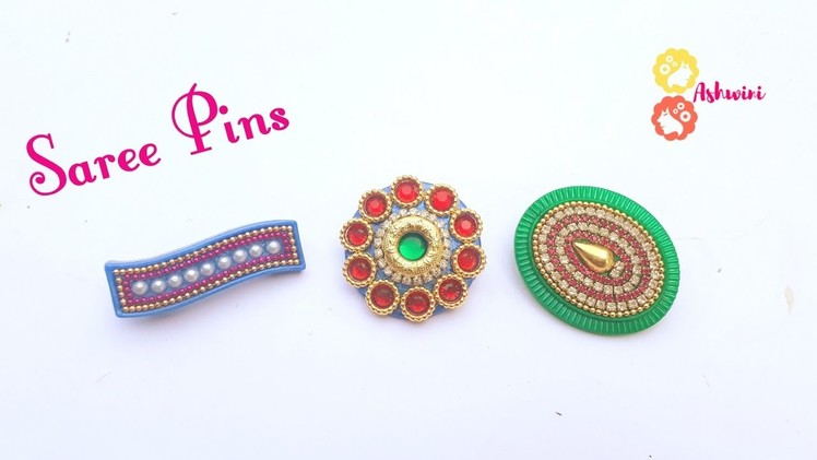 How To Make Designer Saree Pin At Home | DIY | Jewelry Making | Brooch  Making | uppunutiashwini