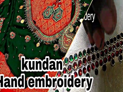 Kundan Hand embroidery | Aari embroidery |  zardoshi work