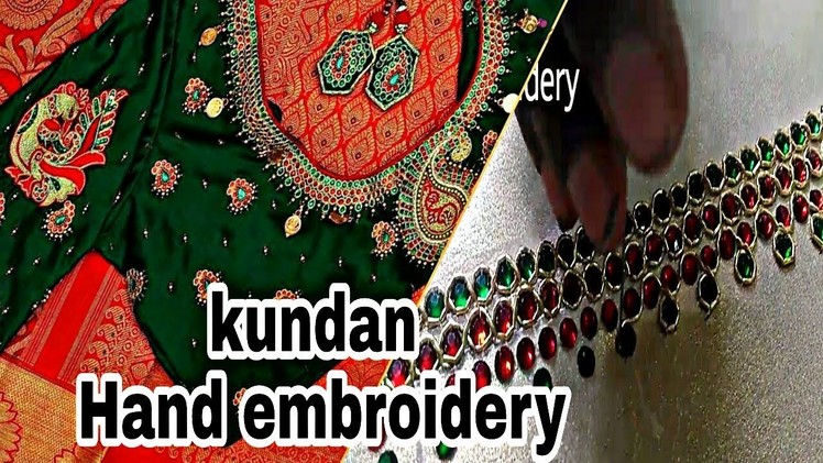 Kundan Hand embroidery | Aari embroidery |  zardoshi work