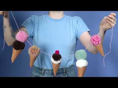 Pom-Pom Ice-Cream Garland DIY