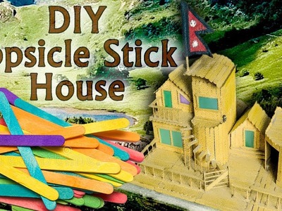 Popsicle Stick Crafts | Popsicle House with Garage, Stairs and Fence | DIY Tricks 2018