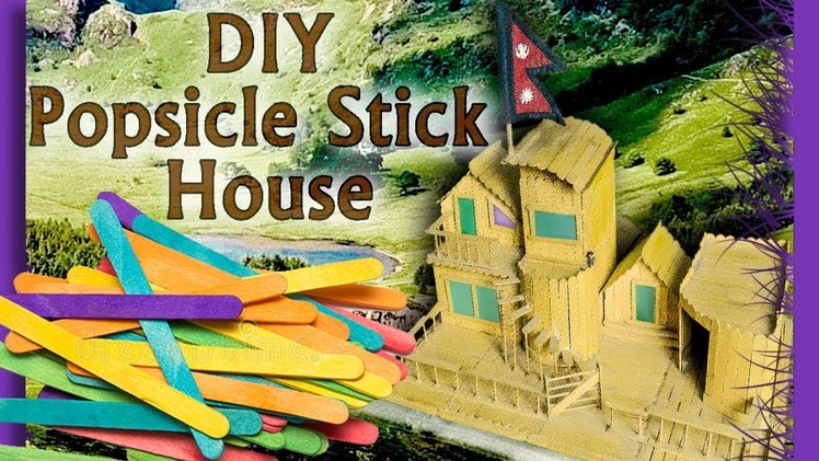 Popsicle Stick Crafts | Popsicle House with Garage, Stairs and Fence | DIY Tricks 2018