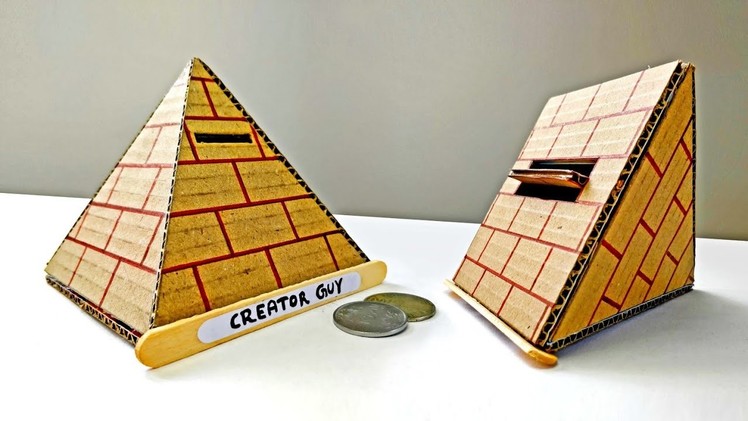 Wow! Amazing DIY Pyramid Coin Bank Box With Secret Door || DIY Piggy Bank