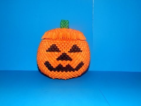 3D Origami  Halloween pumpkin box tutorial 1|| DIY paper Halloween pumpkin box