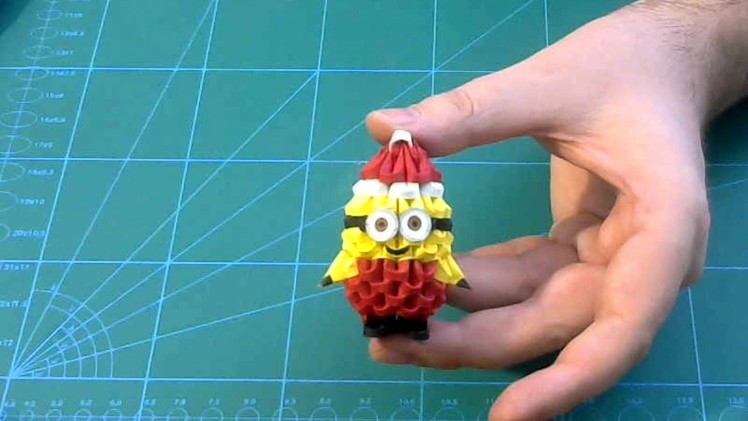 3D Origami small Santa Minion tutorial || DIY paper small Santa Minion
