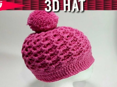 3D Zig Zag Stitch - Crochet hat - Ribbed crochet hat pattern