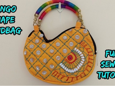 Bag making tutorial in Hindi-mango shape handbag Diy