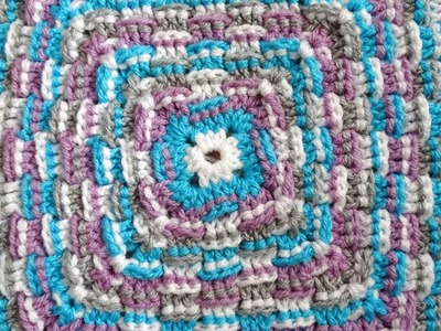 Basket weave Granny Square - Right Handed Crochet Tutorial