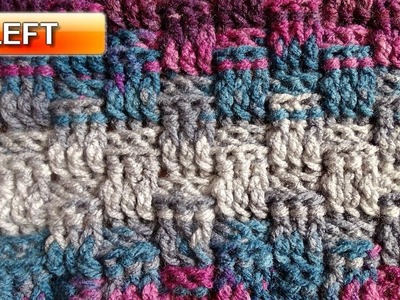 Basket Weave Stitch Version 3 - Left Handed Crochet Stitch Tutorial