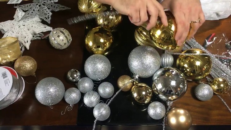 Christmas DIY. Ornament Clusters and Ribbon Waves. Dollar Tree Project. LIVE