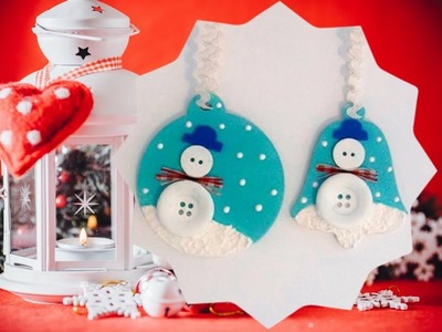 Christmas DIY ornaments with buttons