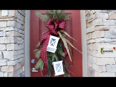Christmas Door Swag DIY.  Easy Steps. Door Swag Tutorial