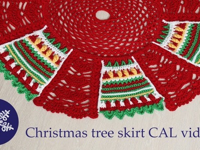 Christmas tree skirt crochet-along video 6