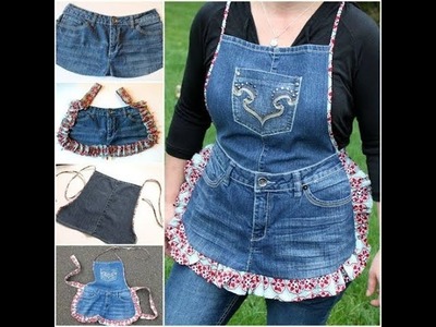 Convert Old Jeans into Kitchen Apron DIY | Old jeans Hacks