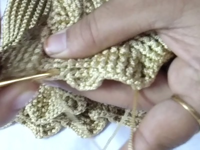 Crochet embossed leaves stitch bag part 4