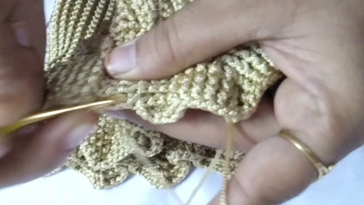 Crochet embossed leaves stitch bag part 4