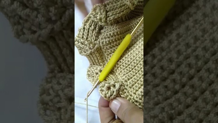 Crochet embossed leaves stitch bag part 3