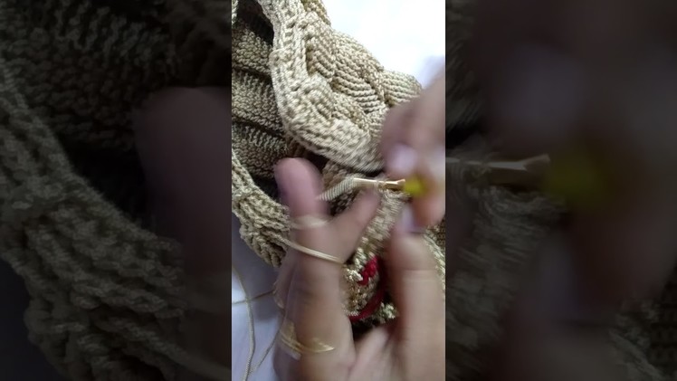 Crochet embossed leaves stitch bag part 8