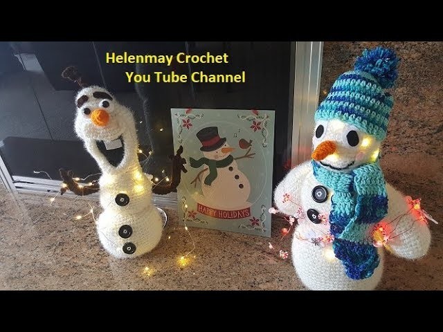 Crochet Heirloom Snowman with lights Part 3 of 3 DIY Video Tutorial