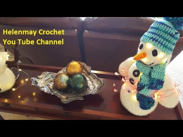 Crochet Heirloom Snowman with lights Part 2 of 3 DIY Video Tutorial