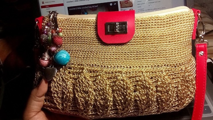 Crochet || how to make 3d leaf #crochet bag