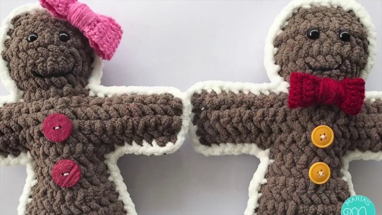 Crochet Tutorial Gingerbread Boy and Girl Amigurumi Ragdoll Style