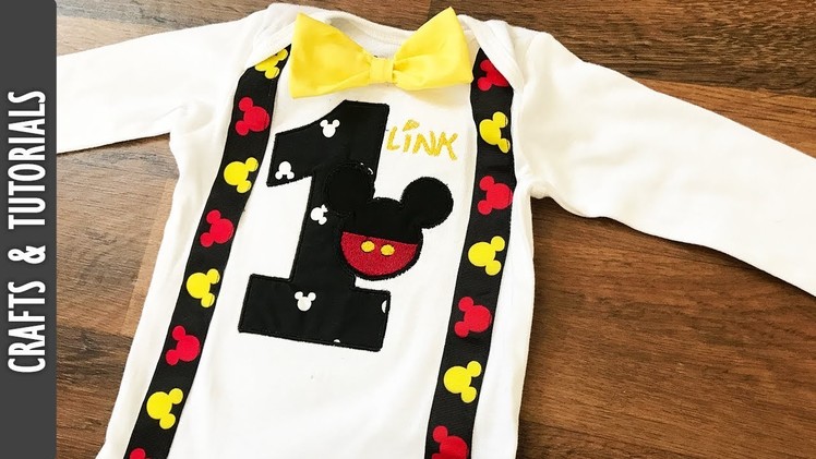 DIY 1st Birthday Outfit Tutorial, Applique Embroidery Brother PE770, Mickey Mouse - The290ss