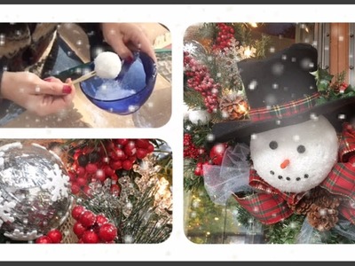~DIY~2 Simple Snowball Varieties For a Snowman Wreath