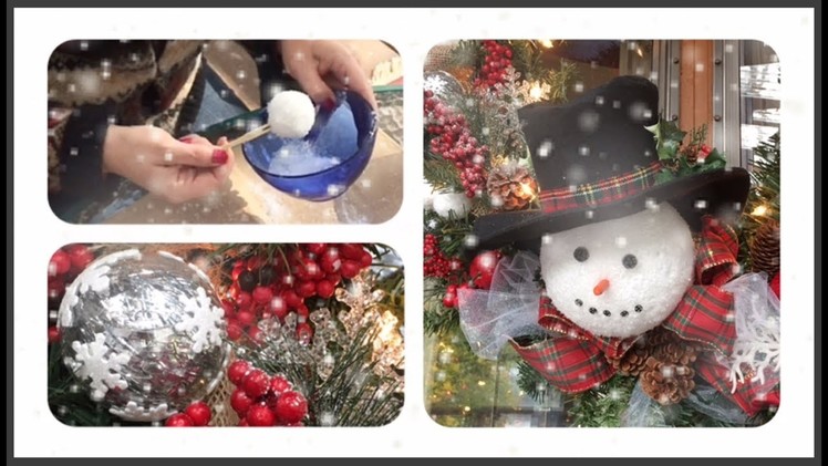 ~DIY~2 Simple Snowball Varieties For a Snowman Wreath