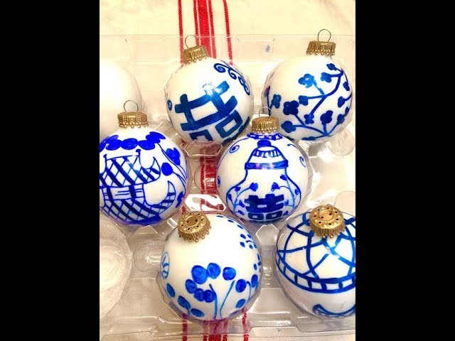 DIY Blue and White Ornament.CHINOISERIE ORNAMENTS
