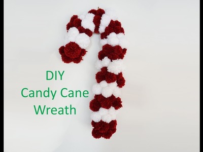 DIY Candy Cane Pom Pom Wreath | Christmas Knitting Crafts!