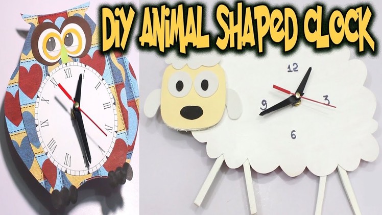 DIY Cardboard Clock Homemade | How to Make Animal Shaped Wall Clocks #easycrafts #cardboardcrafts