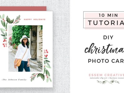 DIY Christmas Photo Card Tutorial on Pages or Word for Beginners - Easy & Simple