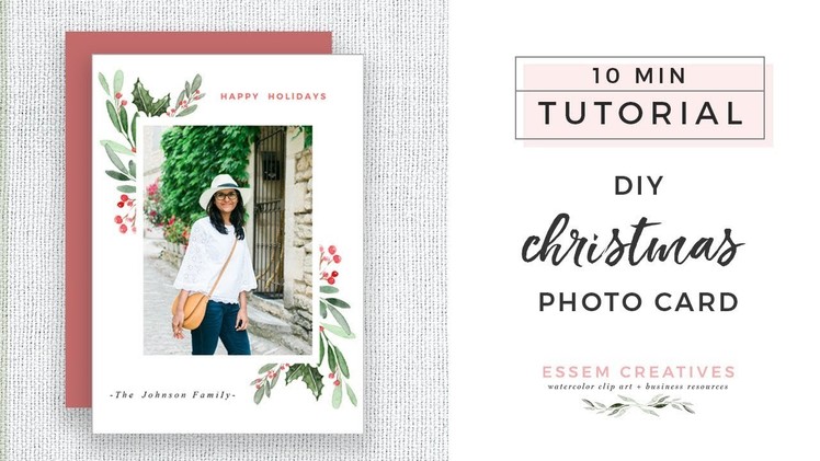 DIY Christmas Photo Card Tutorial on Pages or Word for Beginners - Easy & Simple